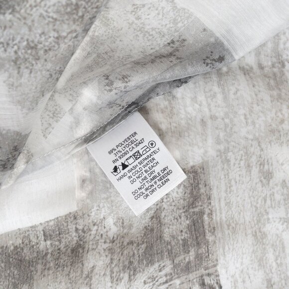 Nic + Zoe Sheer Open Jacket Grey Geometric Lightweight SZ M Casual Toile Fabric - Picture 5 of 7